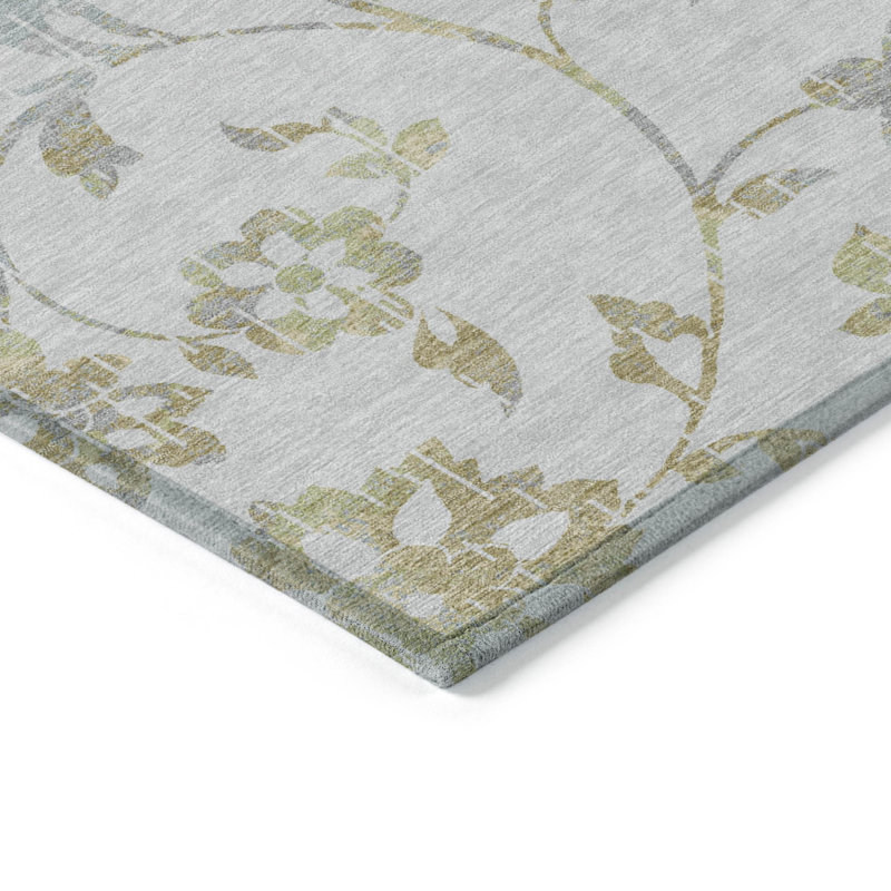 Malek Washable Floral Indoor / Outdoor Rug, Runner 2'3" x 7'6"