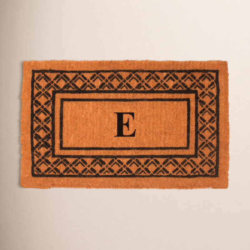 Monogrammed Welcome Outdoor Doormat, 2'6" x 4', E