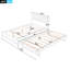 Lit plateforme ajustable de taille double gigogne en blanc - Fabriqué en bois de pin robuste et combiné pour une utilisation durable-1842663212