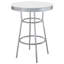 Ensemble de table de bar 3 pièces Loy, plateau rond, 2 tabourets, chrome-114733169