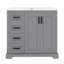 Meuble-lavabo de 36 po de style moderne avec lavabo en céramique, porte à fermeture douce, tablette réglable et 3 tiroirs-1845997005