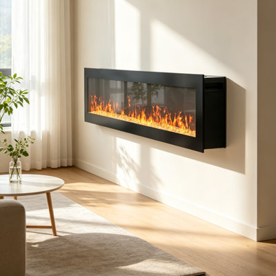 Symple Stuff Black Electric Fireplace