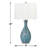 Scafati 30" Blue and White Fused Glass Table Lamp with USB Port