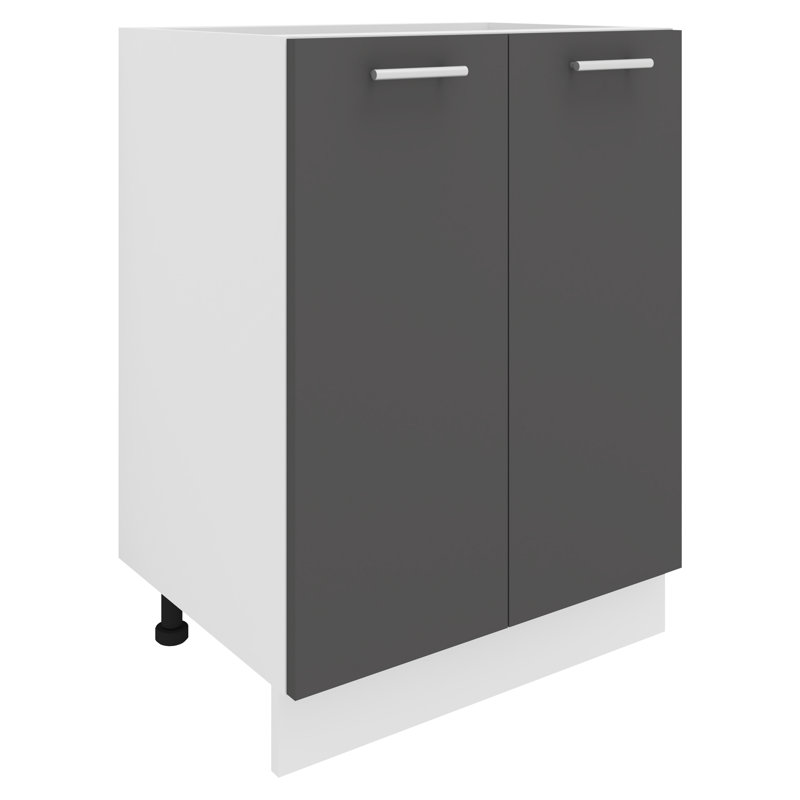 Sanira 82Cm H x 46Cm D Manufactured Wood Standard Base Cabinet, 82cm H x 60cm W x 46cm D, White/Anthracite