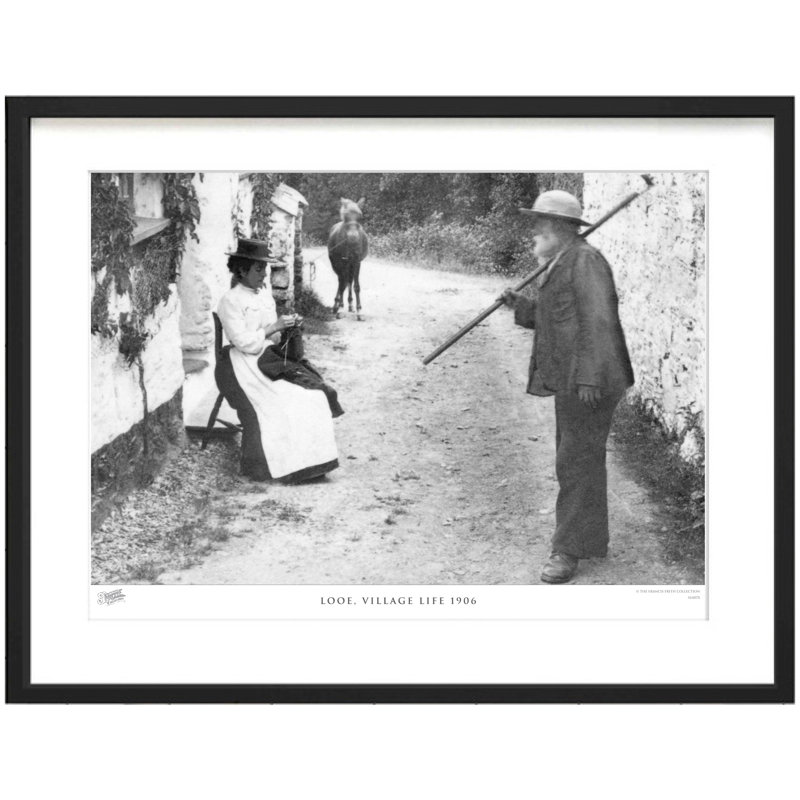 Looe, Village Life 1906 - Single Picture Frame Print, 60cm H x 80cm W x 2.3cm D
