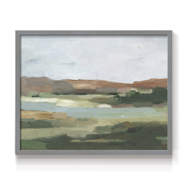«Autumn River Crossing I», reproduction encadrée, H 11 po x l 14 po, Gris