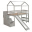Lit mezzanine avec deux tiroirs et glissoire