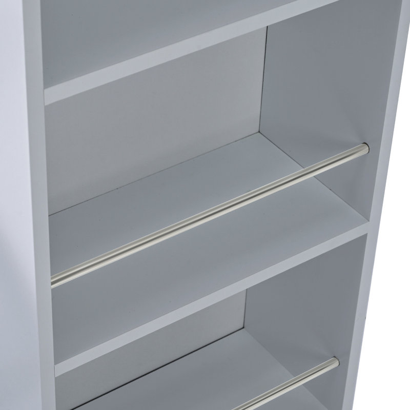 Modern Kitchen Island On Wheels With Extended Table, Led , Power Outlet, Fluted Glass Door & Long-Lasting, Blue Doors, Lights Grey Electrical Socket