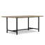 Table de salle à manger industrielle en bois de manguier l 72 po Campbell, base en métal thermolaqué-254719459