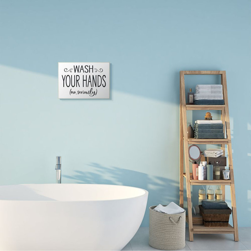 «No Ser graly Wash Your Hands Bathroom House» par Ziwei Li - reproduction, H 10 po x l 15 po, Plaque murale