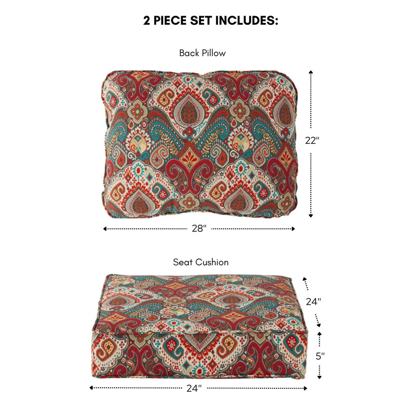 Outdoor 2-Piece Deep Seat Cushion Set, Asbury Park