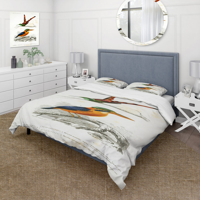 Ensemble de housse de couette traditionnel Vintage Bird I - microfibre de polyester