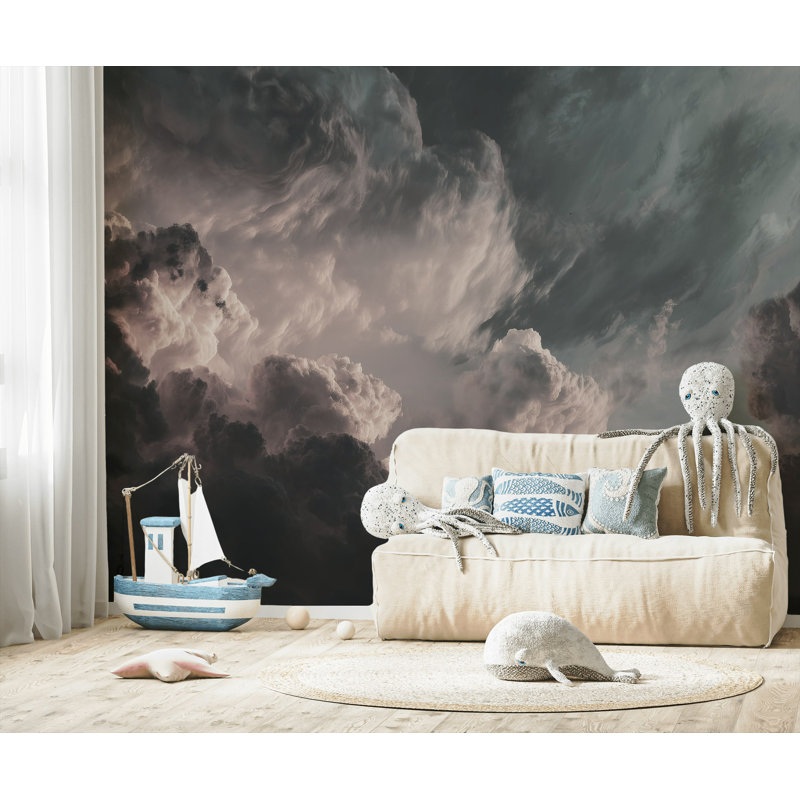 Dramatique ciel papier peint nuage amovible double paroi, 120 po x 96 po, Non tissé