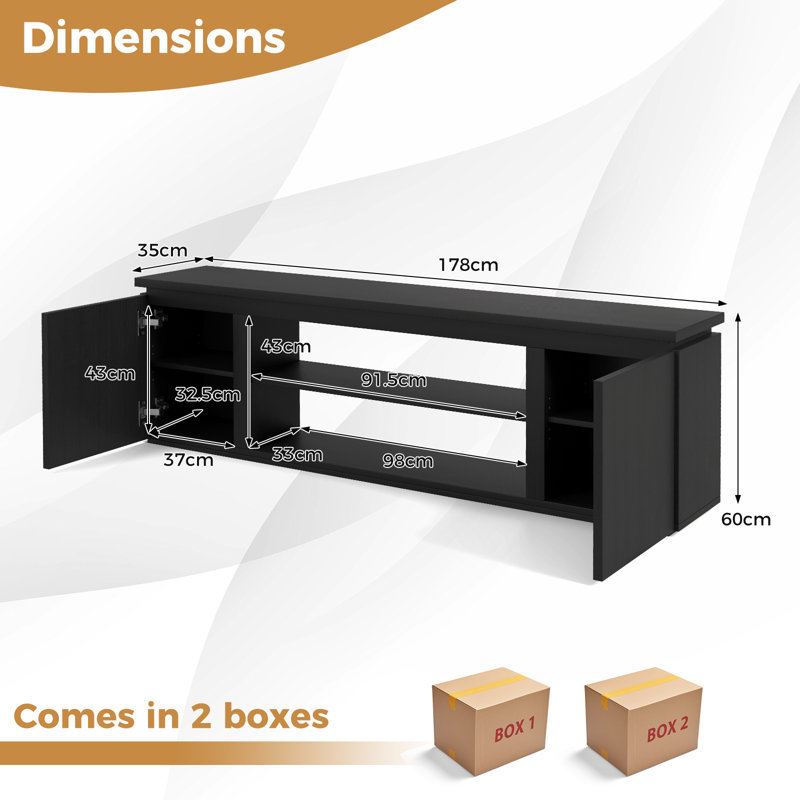 Unfinished TV Stand Fireplace for TVs up to 78", Black