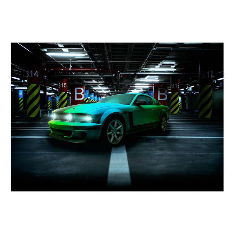 Murale voiture verte Dominisha, L 68 po x l 98 po
