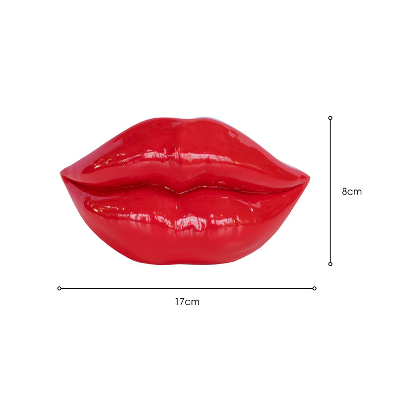 Magno Lips Decorative Object, Red, 8" H x 17" W x 6" D