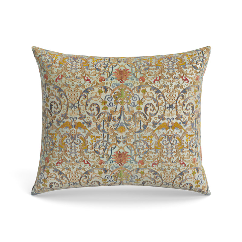 The Met x Ann Gish Venezia 36" W Polyester Lumbar Rectangular Pillow Cover & Insert, 30"H x 36"W, Sage