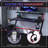 Gaming Desk Racing Computer Desk Workstation with Elevated Monitor Shelf Rotatable Cup Holder