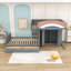 Lit superposé double en bois avec 2 tiroirs et garde-robe-216509131