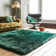 Plush Deep Pile Shaggy Emerald Rug
