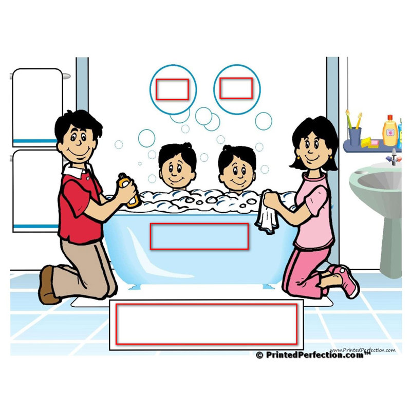 Personalized Name That Toon Tub Time 2 boys Rhinestone Bordered Key Chain, Yes