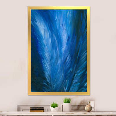 Plume bleue moderne - Peinture sur toile