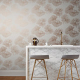Lotus Floral Metallic Wallpaper Double Roll