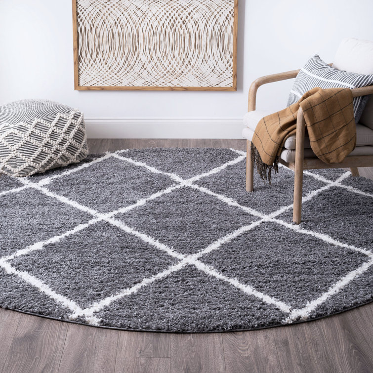 Tapis à poil long gris