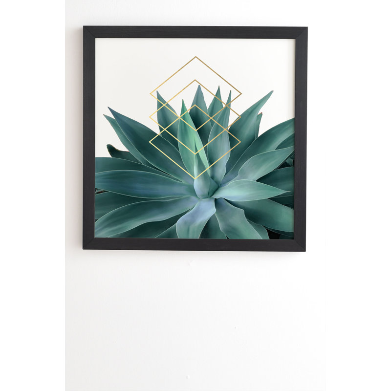 « agave geographical metrics », impression, H 20 po x l 20 po x P 2 po, Armature en bambou, Pas de tapis