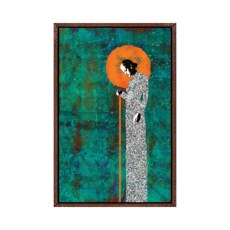 Sowing II by Jose Cacho - Painting on Canvas, 66.04 cm H x 45.72 cm W, Classic Brown Wood Framed