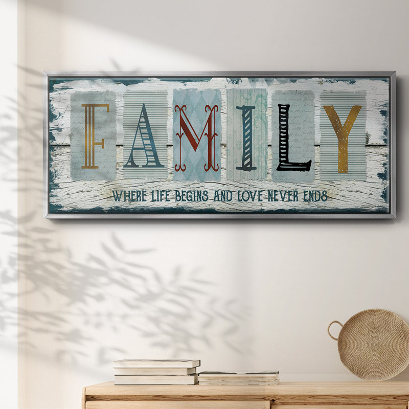 «Family Where Life», toile encadrée, H 8 po x l 20 po