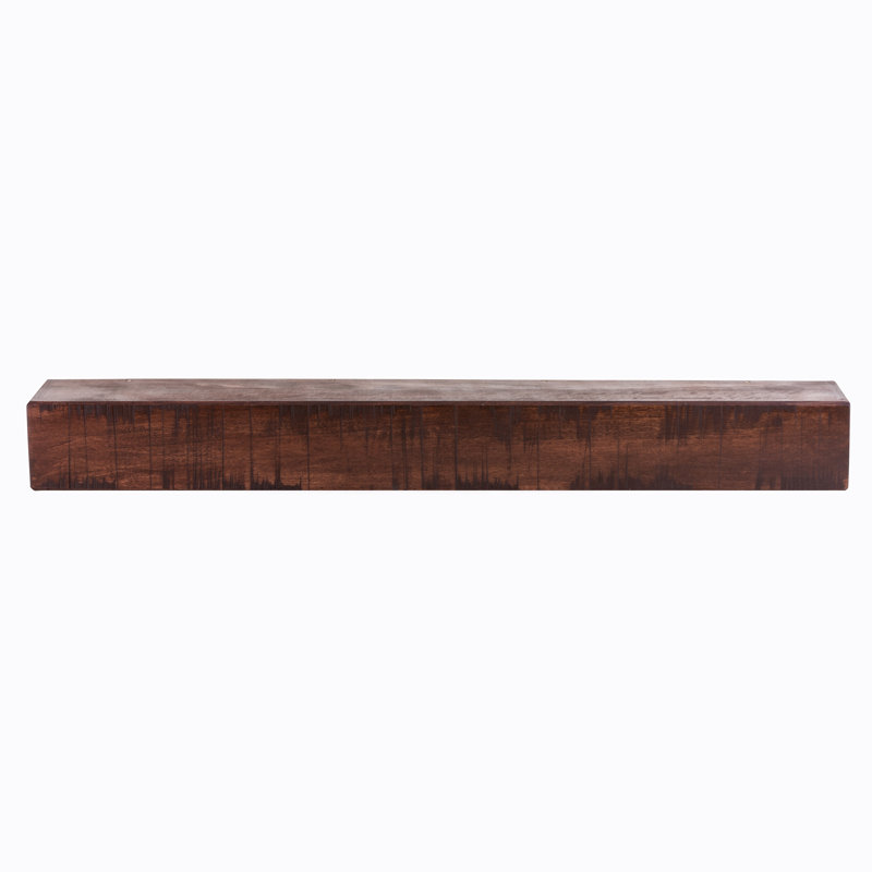 Tablette de manteau de foyer rustique, 60", Acajou, 9"