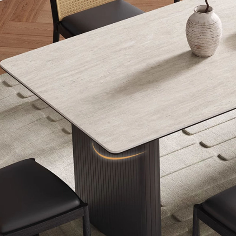 Table à manger moderne en bois massif simple et chaises, H 29,52 po x L 62,99 po x l 31,49 po