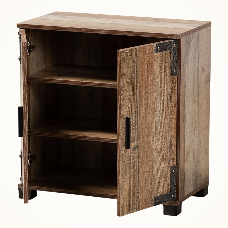 Kindred 2-Door Modern Shoe Cabinet in Rustic Finish, 24.68'' H X 23.31'' W X 12.55'' D