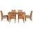 7 Piece Teak Wood Outdoor Patio Bistro Dining Set Including Rectangular Table With 6 Abaco Side Chairs-103534804