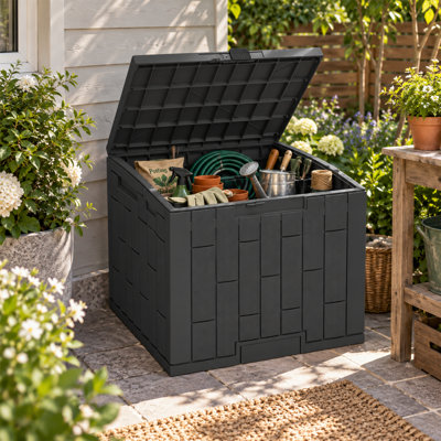 Coffre de rangement extérieur étanche en résine de 30 gallons, coffre de terrasse pour coussins et jouets de piscine