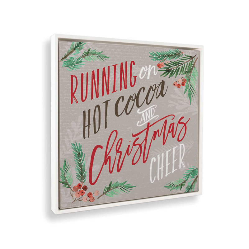 «Christmas Cheer» par Dogwood, L 12 po x H 12 po, Blanc, Toile avec cadre