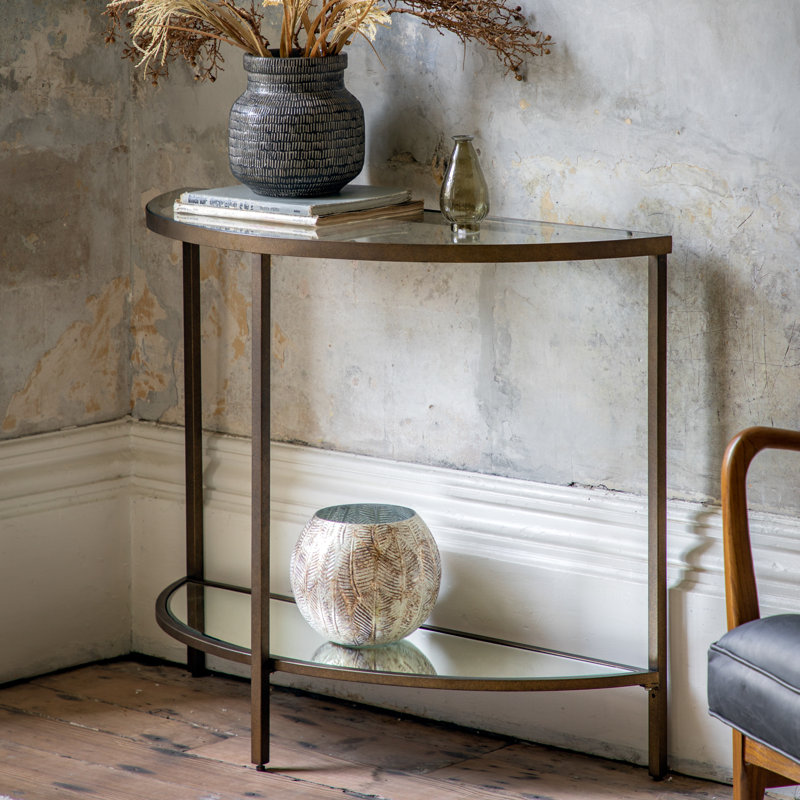 Richman 100cm Glass Top Console Table, Bronze