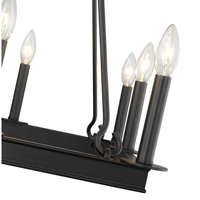 Hoglund 8 - Light Dimmable Geometric Chandelier, Matte Black, 31" H x 20" W x 20" D