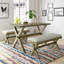 3 Pieces Farmhouse Rustic Wood Kitchen Dining Table Set-192392341-192392340