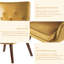 71cm W Modern Solid Wood Armchair & Accent Chair with Velvet Upholstery for Living Room -9632433