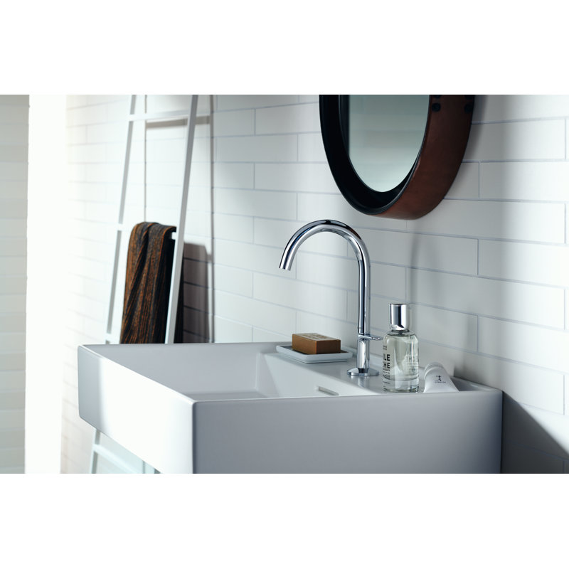 One 9.75" Height Single Hole Bathroom Sink Faucet, Brushed Nickel