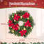 Pre-Lit Christmas Garland with Timer, Battery Operated Snowy Xmas Decoration with Warm White Lights, Pine Cones & Red Berries for Fireplace Stairs