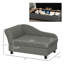 Canapé pour animal de compagnie Pawhut, canapé pour chien, lit surélevé pour petits et moyens chiens, avec rangement caché, coussin doux capitonné, gris-53422247-53422244