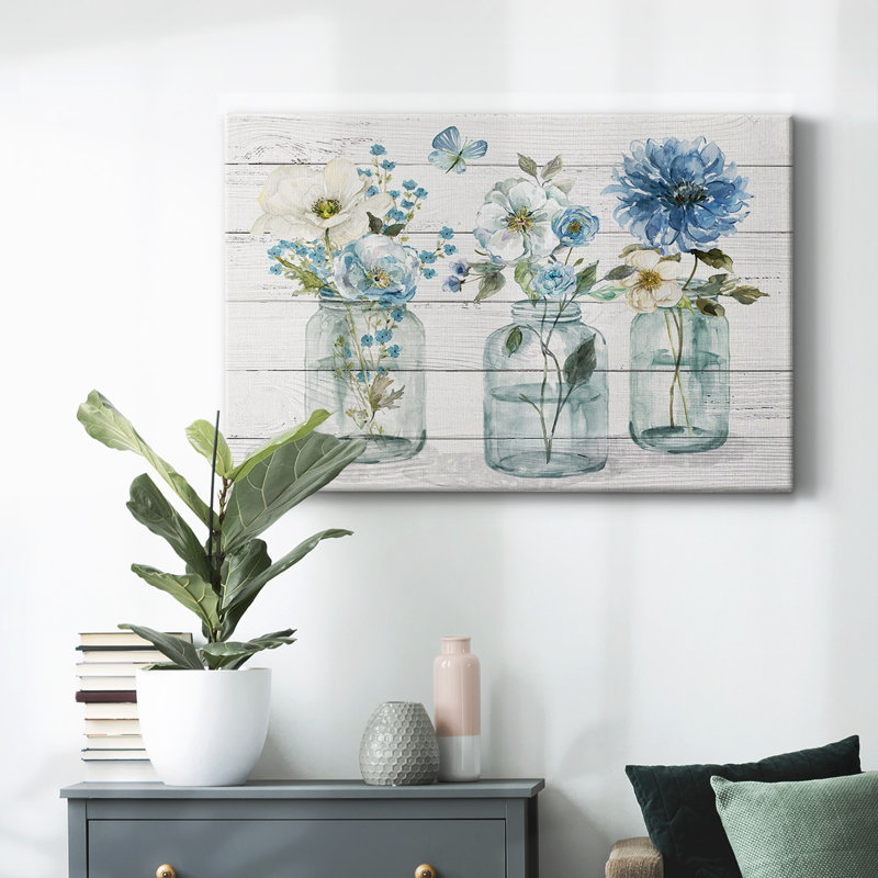 «Bottled Blues», toile tendue avec châssis, H 12 po x l 18 po