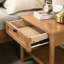 Table de chevet avec tiroir Vichy, noyer clair