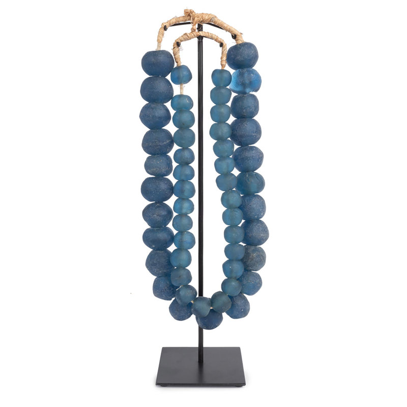 Glass Beads (Loose), 14.5" H x 5.5" W x 1.5" D, Blue