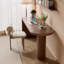 Light-walnut Half-circle Solid Wood desk-1403273733