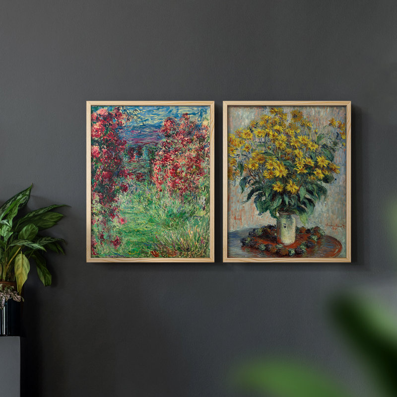 «Vintage Landscape LIX», impression giclée sur cadre - ensemble de 2, Naturel, H 17 po x l 42 po