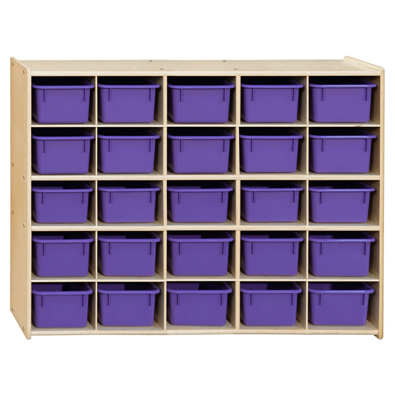 Casier 25 compartiments avec plateaux Contender, Assemblé, Mauve